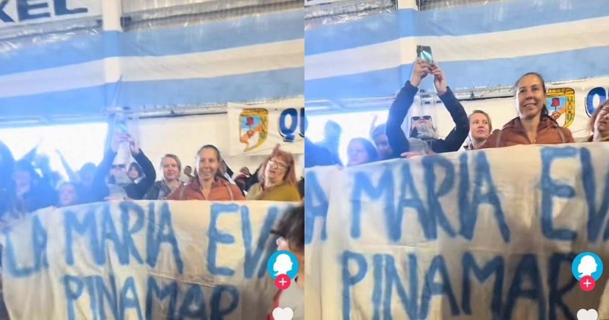 Marisol Calvo y Patricia Benavides, ex militantes de La Cámpora (LC) en Pinamar, en el acto de apoyo al gobernador bonaerense Axel Kicillof.