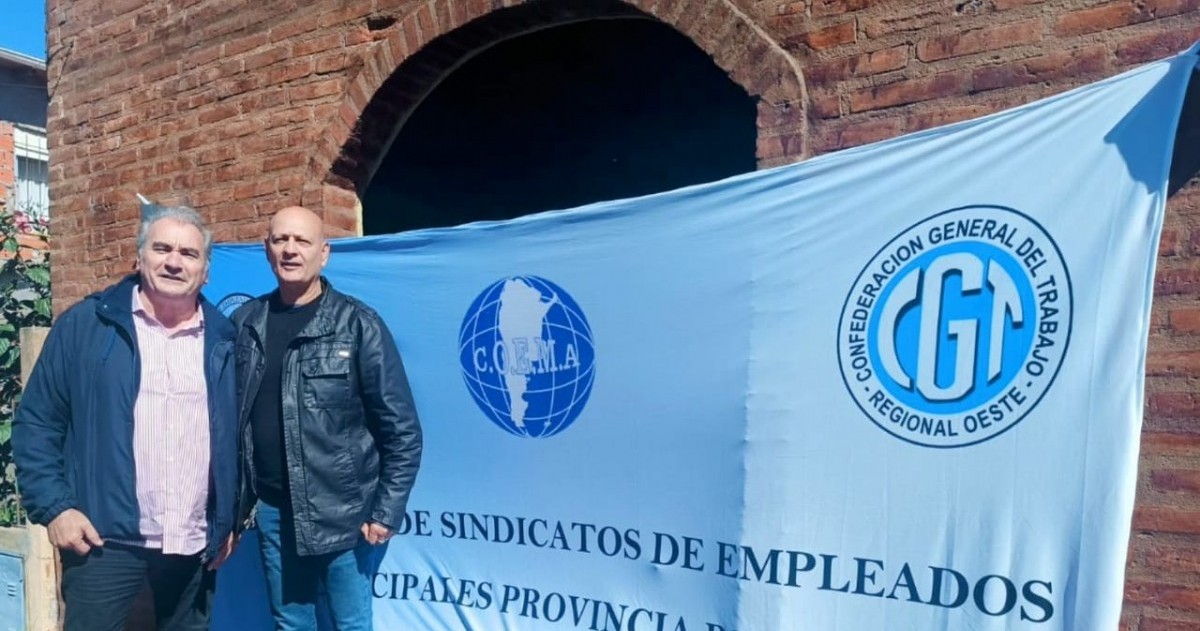 Ariel Collia y José Luis Núñez, secretarios general y adjunto de Federación de Empleados Municipales bonaerenses.