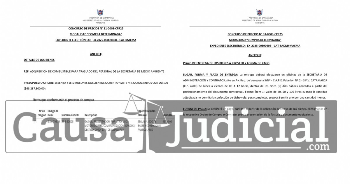 Documentación del pliego. (Foto: Causa Judicial)