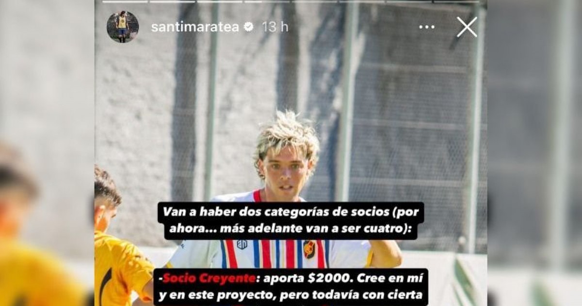 La historia de Instagram con la que Santiago Maratea promociona su nueva idea.