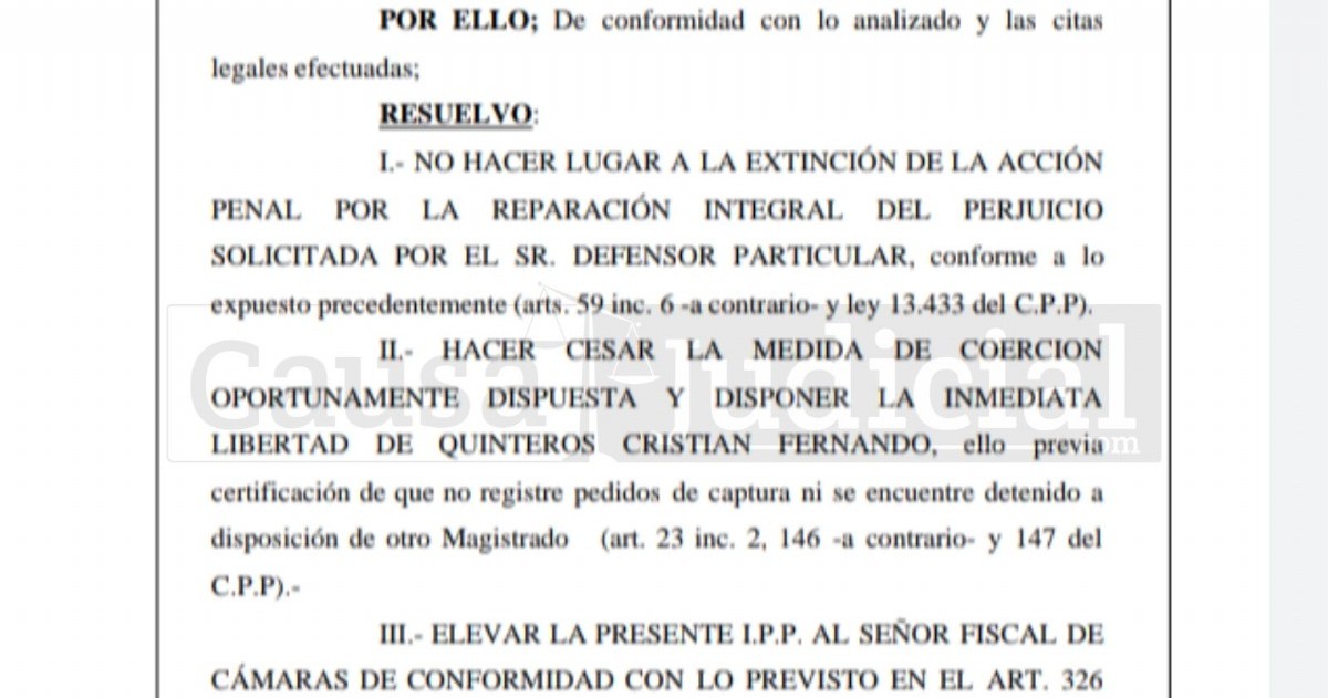 La resolución del Juzgado de Garantías N° 1 de La Plata