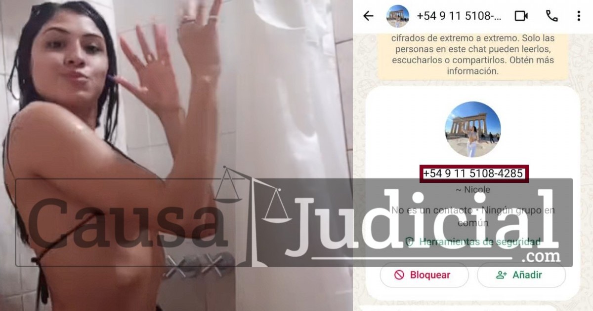 Amenaza filtrada de Nicole Ayelén Barrera, la influencer "cristiana y de derecha" que se la pasa realizando contenido cuasi porno. (Foto: Causa Judicial)