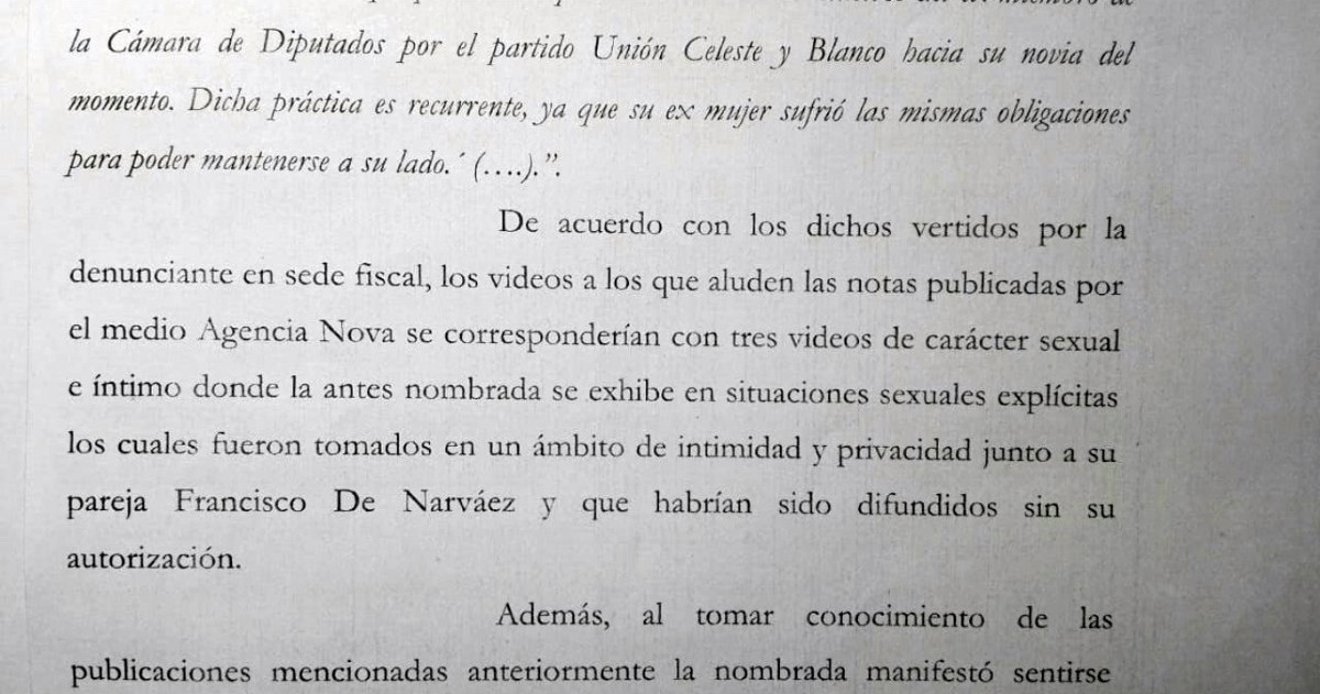La pareja de Francisco De Narváez dice que los videos fueron difundidos sin su autorización.