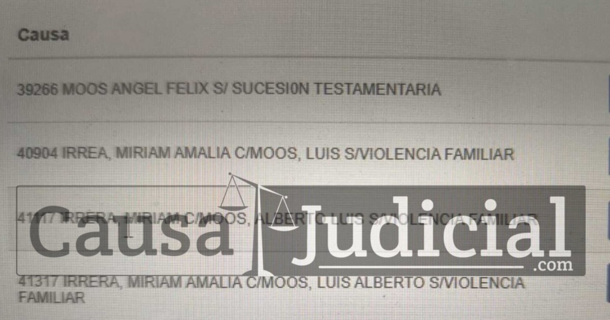 Denuncias abiertas contra el presidente del bloque de La Libertad Avanza (LLA) de Nueve de Julio, Luis Moos. (Foto: Causa Judicial)