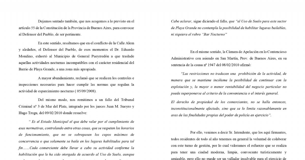 Documento de los vecinos de Olavarría, en General Pueyrredón.