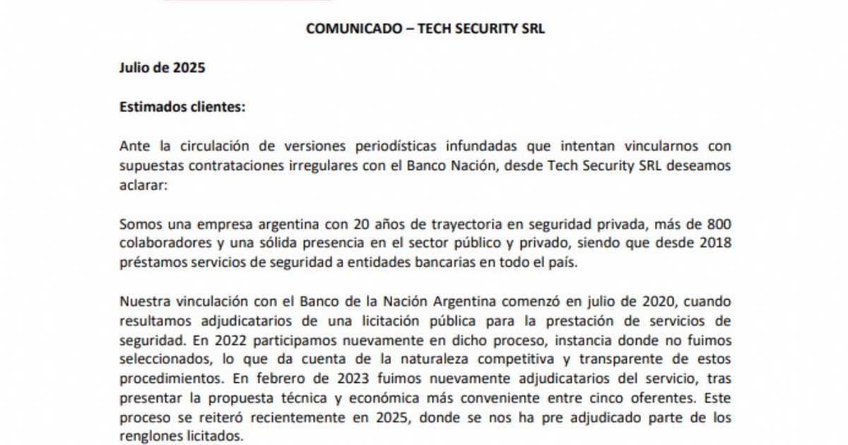 Comunicado oficial.