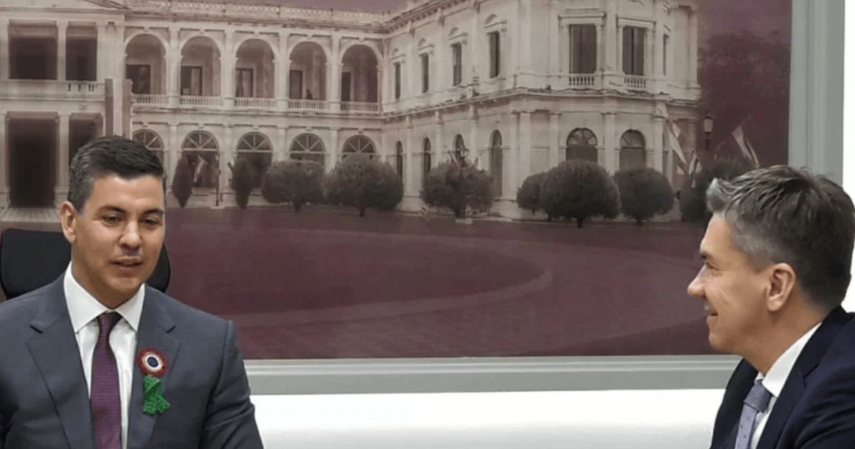 El presidente paraguayo Santiago Peña y el gobernador chaqueño Leandro Zdero.