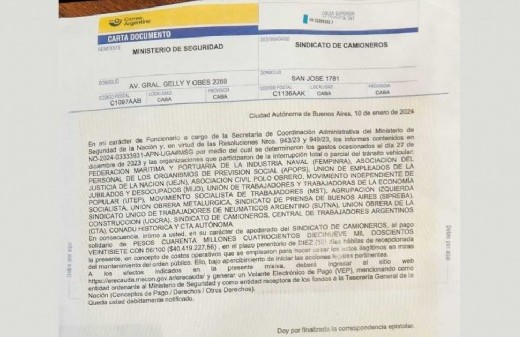 El Ministerio de Seguridad intimó a los sindicatos para que se hagan cargo de los operativos anti piquetes