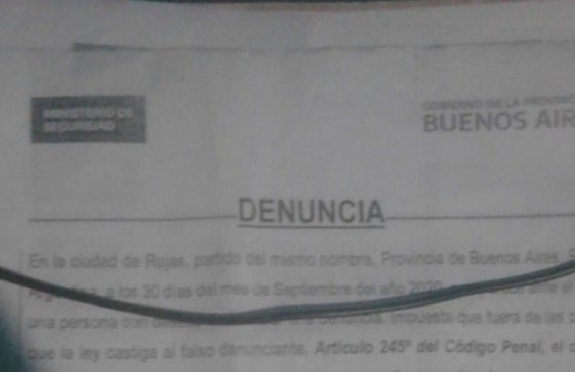 Rojas: grave delación de armado de causas en perjuicio de un hombre que denunció a un dealer