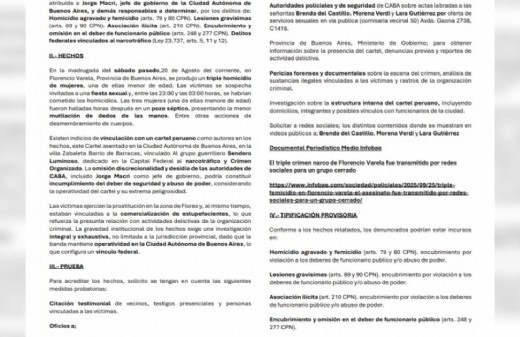 Exigen que Jorge Macri explique su accionar en el marco del triple crimen de Florencio Varela
